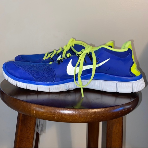 Nike Other - Nike Mens Free Run 5.0 Plus 579959-470 Blue/Yello Running Shoes Sneakers Size 12